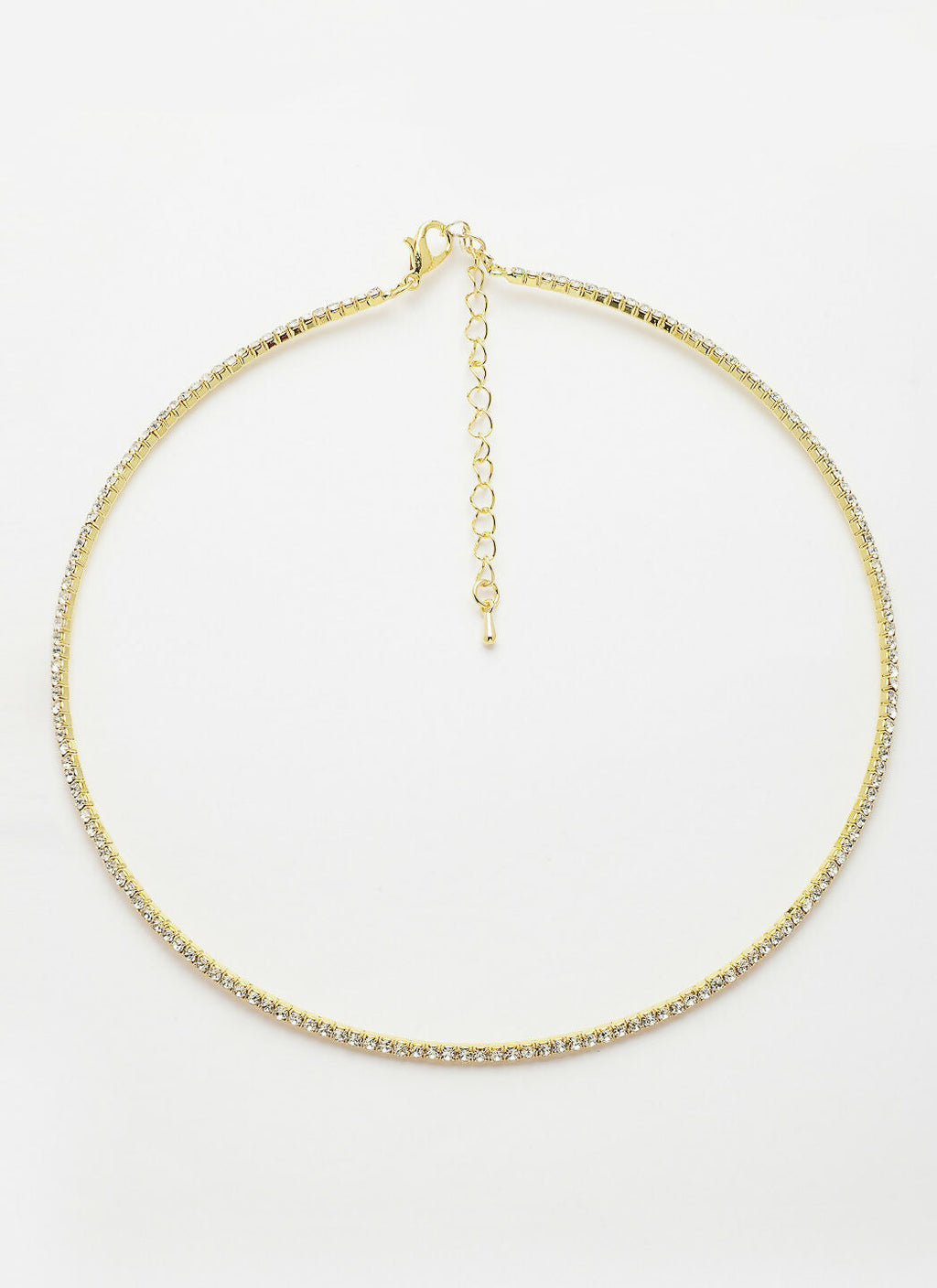 NVR Women's Gold-Toned CZ-Studded Choker Necklace