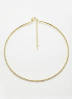 NVR Women's Gold-Toned CZ-Studded Choker Necklace
