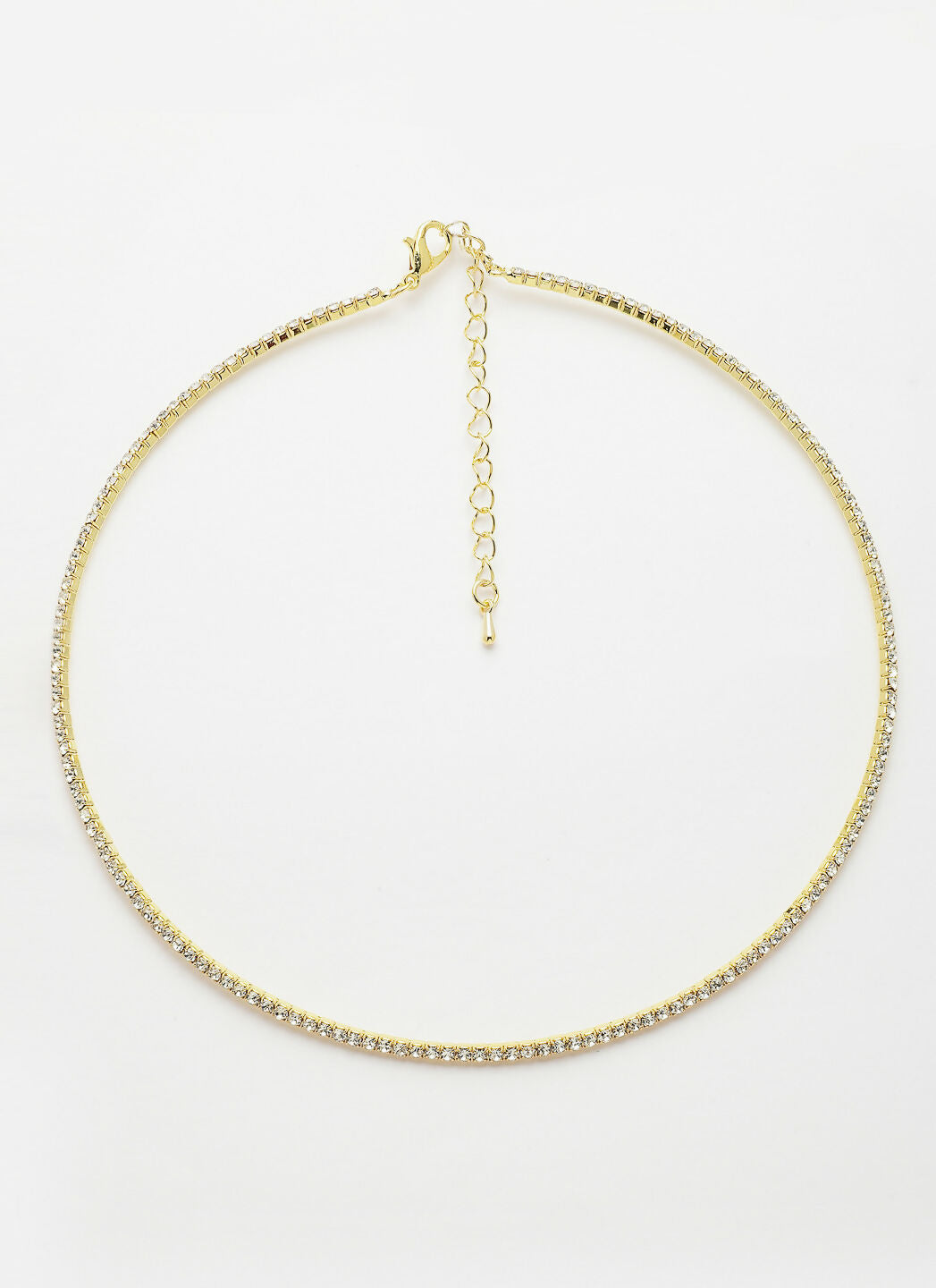 NVR Women's Gold-Toned CZ-Studded Choker Necklace