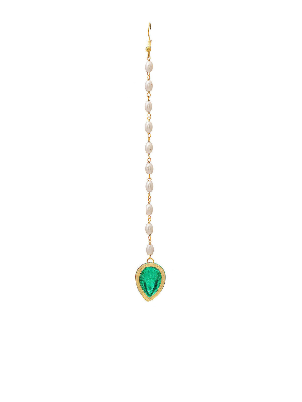 Ruby Raang Green Tear Drop Green Meenakari Maang Tikka - Distacart
