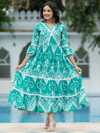 The52 Women's Gorgeous Flared Printed French Crepe Dress - Distacart