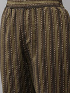 Yufta Women Olive Green Regular Pure Cotton Kurta with Palazzo & With Dupatta