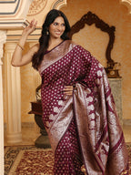 Shree Shyam Fashion Banarasi Silk Purple Saree - Distacart