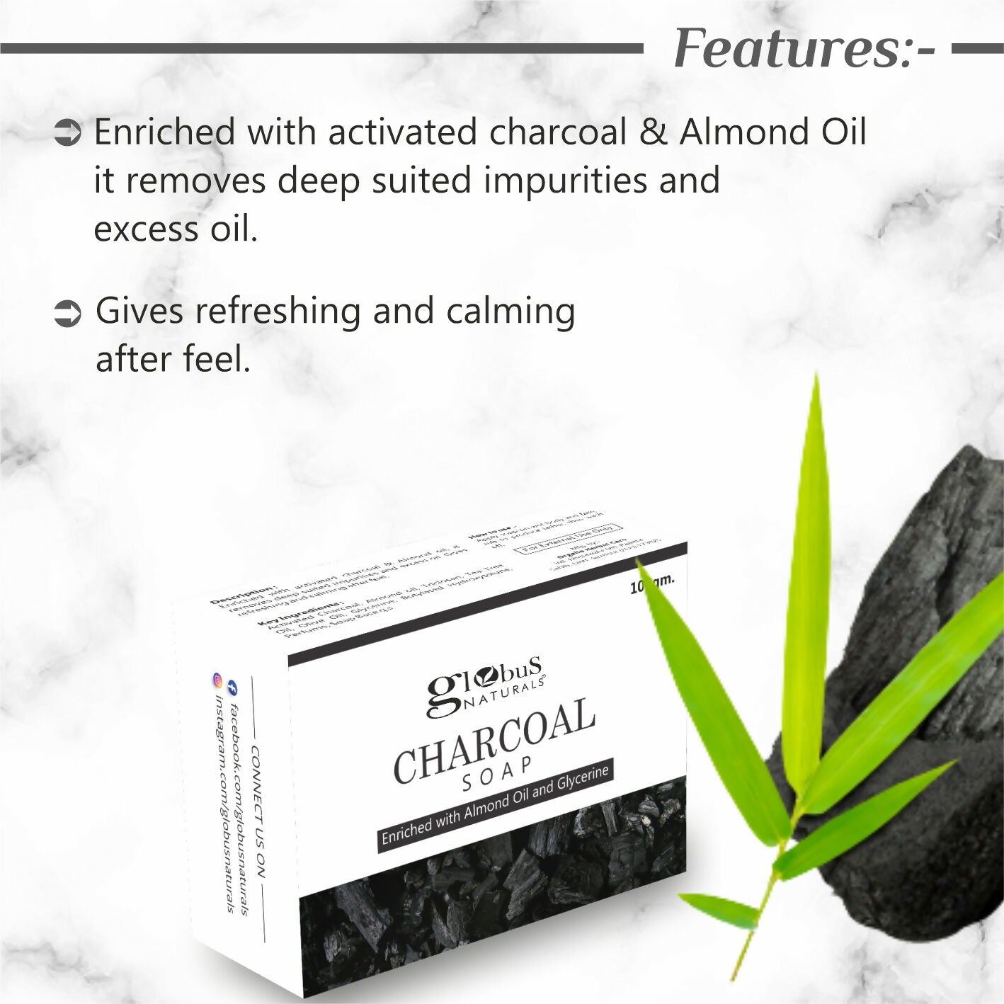 Globus Naturals Charcoal Soap