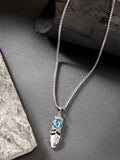 NVR Men's Silver-Plated Stainless Steel Pendant with Chain