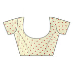 Vamika Printed Jute Silk Cream Saree (Elisa Cream) blouse