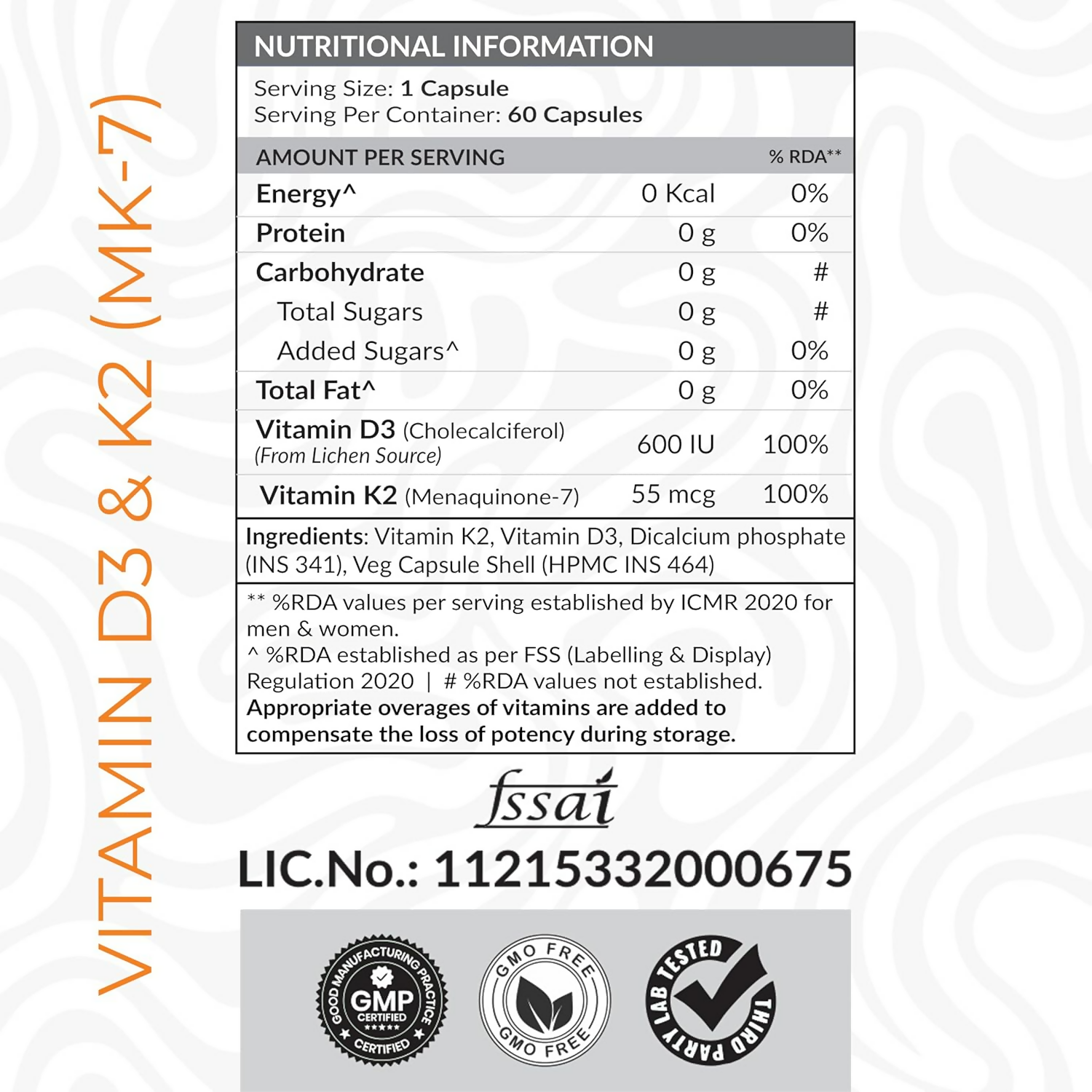As-It-Is Atom Vitamin D3 & K2 (Mk-7) Veg Capsules