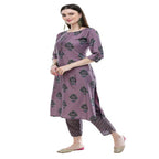 Lagi Women's Mauve Printed Straight Kurta & Pant (MC39B)