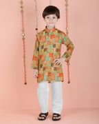 Joban Fashion Kids Island Cotton Full Sleeves Printed Kurta and Pyjama- Multi