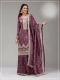 Anaita Purple Gold Crush Stitched Suit with Embroidery & Sequins Work - Distacart