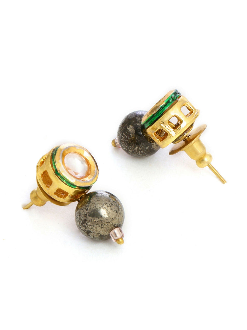 Ruby Raang Purple Pyrite Kundan Studs - Distacart