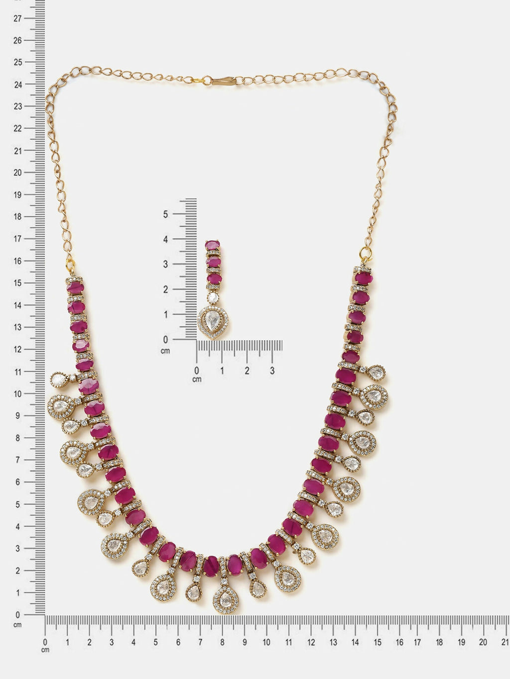 Ruby Raang Pink Kundan Necklace Set
