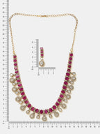 Ruby Raang Pink Kundan Necklace Set