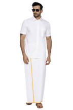 Ramraj Cotton Mens Half Sleeve White Shirt Plus Size - Cool Cotton