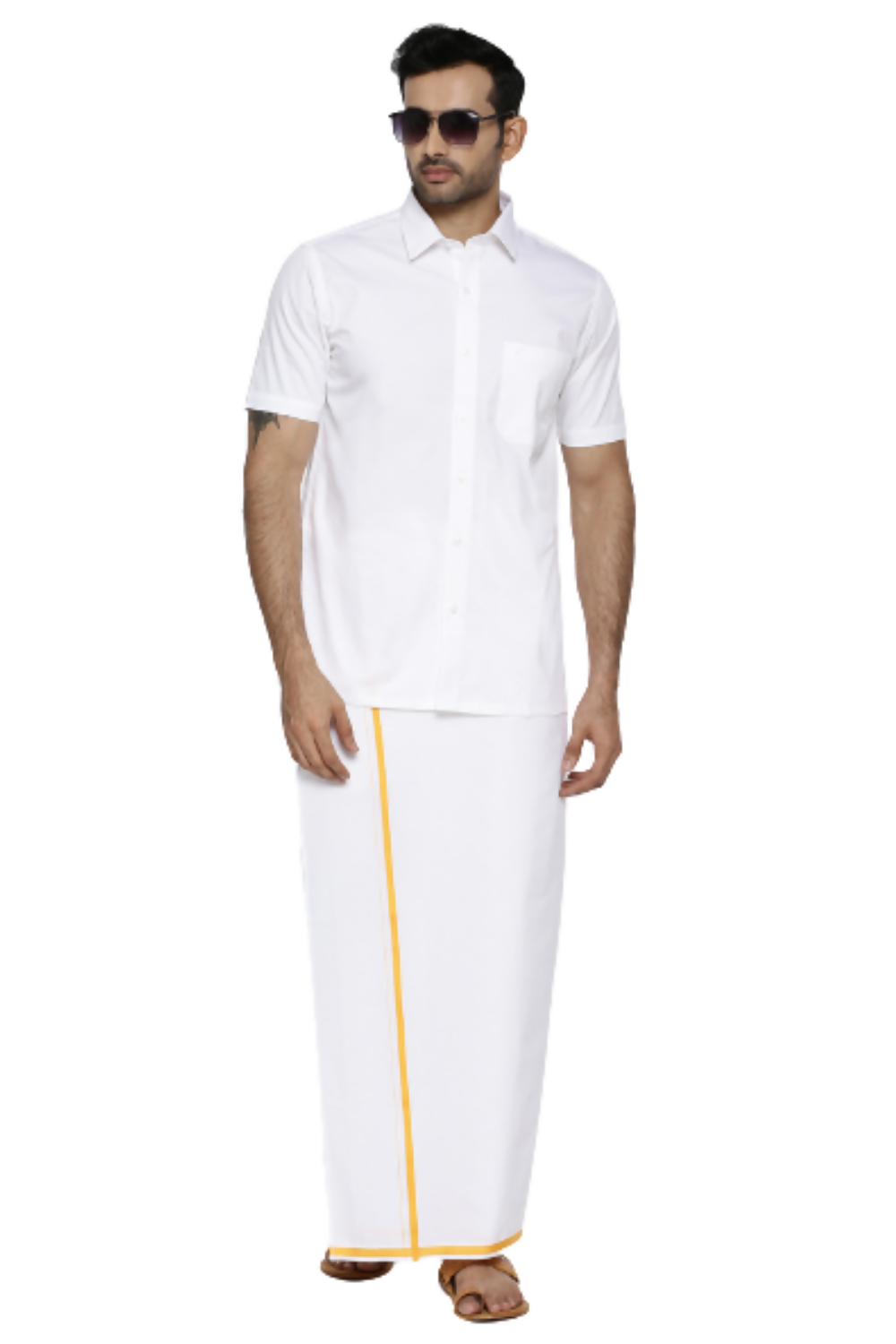 Ramraj Cotton Mens Half Sleeve White Shirt Plus Size - Cool Cotton