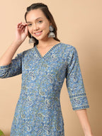 FIORRA Women's Wine Cotton Straight Kurta Set