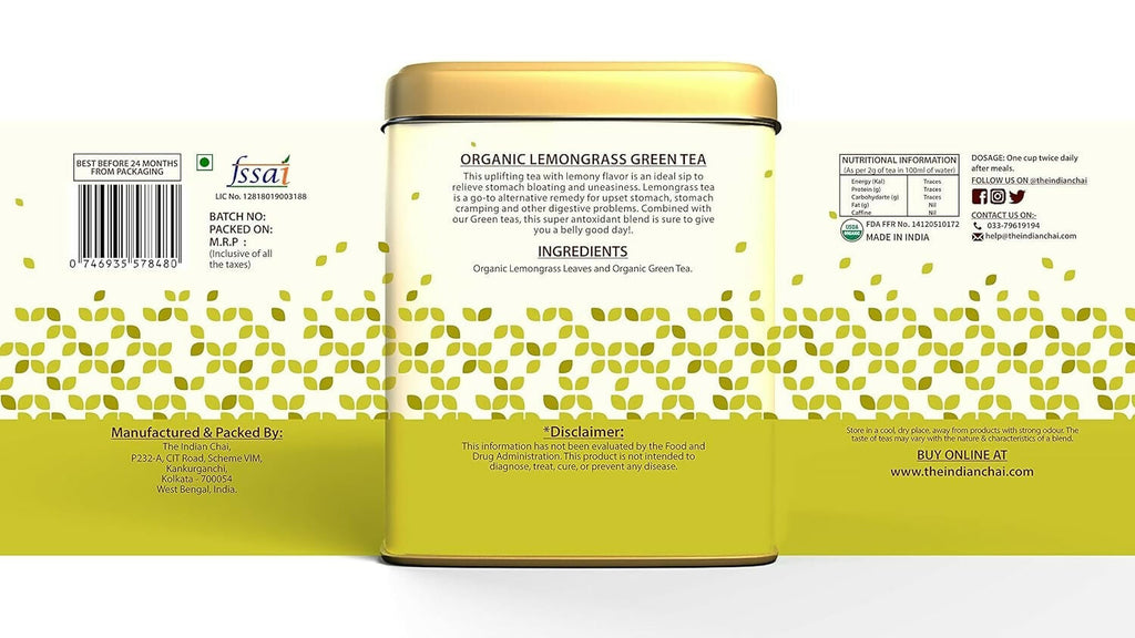 The Indian Chai - Organic Lemongrass Green Tea