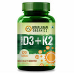 Himalayan Organics Vitamin D3 + K2 Promote Healthy Bones Nutraceutical: 120 Tablets