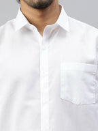 Ramraj Cotton Mens Full Sleeve Formal White Shirt