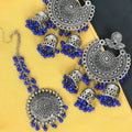 Mominos Fashion Johar Kamal Silver Jhumkas With Maang Tikka Earrings - Distacart