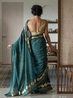 Suta Green Floral Cotton Blend Saree - Distacart
