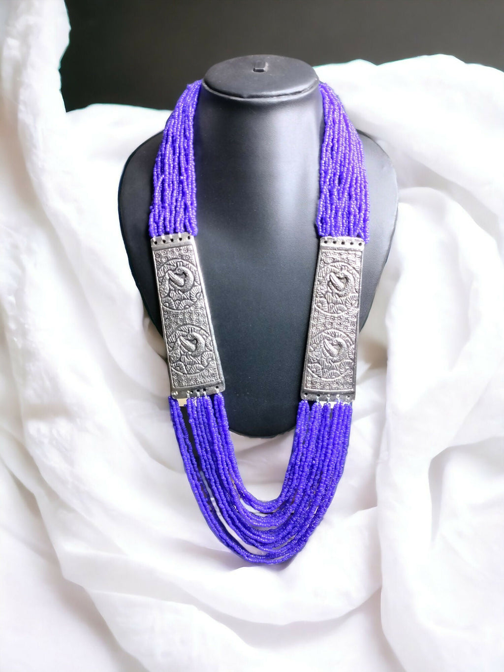 Inhanns Saree Shobha Statement Necklace - Purple Necklace