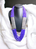 Inhanns Saree Shobha Statement Necklace - Purple Necklace
