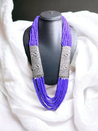 Inhanns Saree Shobha Statement Necklace - Purple Necklace