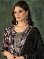 The52 Women's Beautiful Embroidery Work Chinon silk Fabric Straight Kurta Pant and Dupatta Set - Distacart