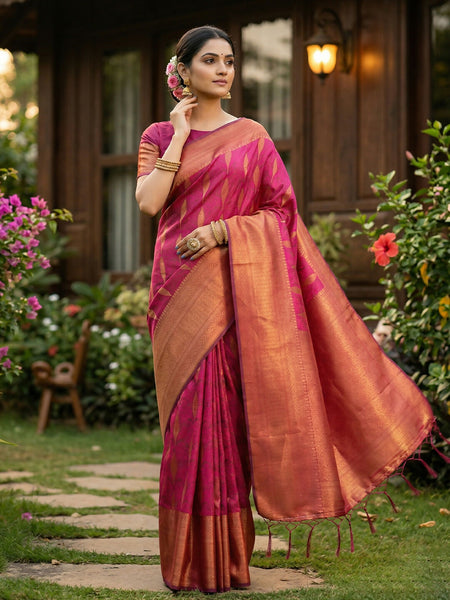 Shree Shyam Fashion Lite Pink Silk Blend Saree