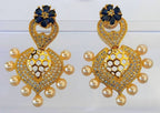 Ad Designer Earrings with Blue Stone - Distacart