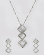 VOJ Stainless Steel Silver Silver Jewellery Set (Pack of 2)