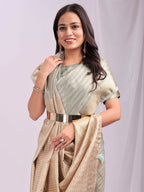 Shree Shyam Fashion Organza Grey Saree - Distacart