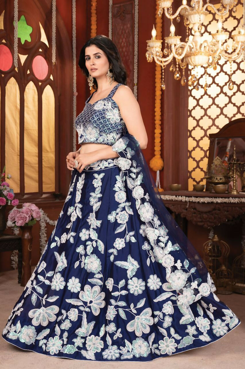 Eilara Flower Designer Lehenga For Wedding Reception