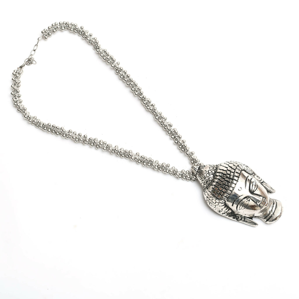 Mominos Fashion Johar Kamal Silver-Plated Brass Finish Budha Long Neckalce For Women - Distacart