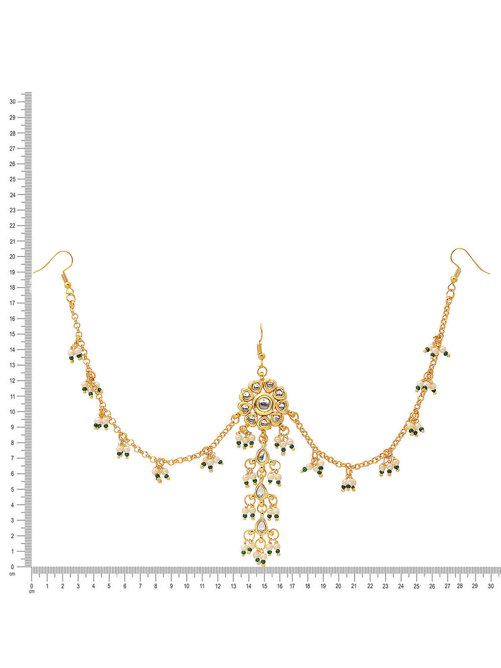 Ruby Raang Gold Flower Kundan Hair Jewelry