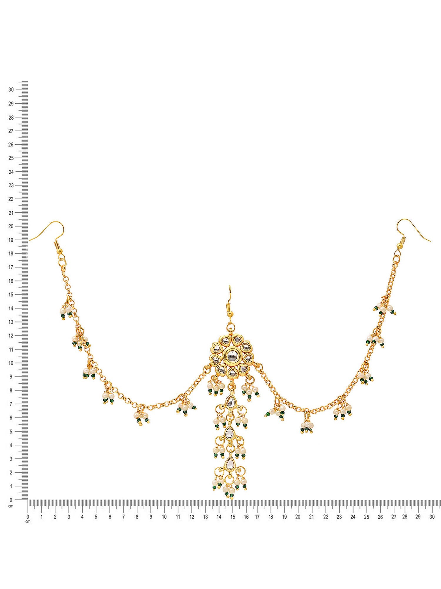 Ruby Raang Gold Flower Kundan Hair Jewelry