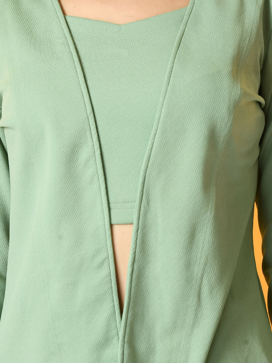 Myshka Women's Green Solid Jacket