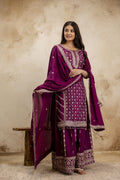 Lehenga Mart Designer Sharara Suit For Women or Girls - Wine - Distacart