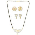 AanyaCentric Gold-Polished Mangalsutra with Pendant, 2 Pair Earrings
