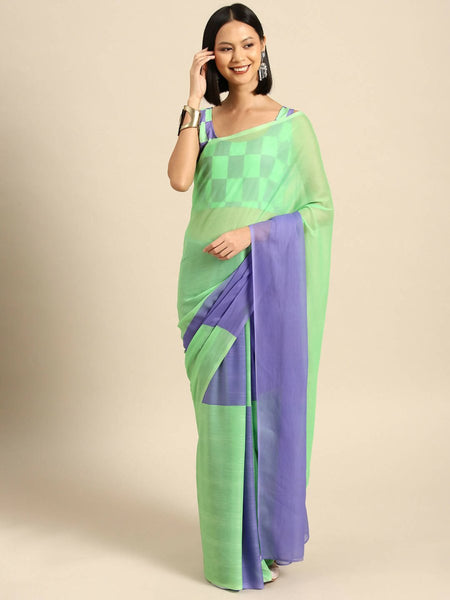 Ahalyaa Women's Traditional wear Saree - Fluorescent Green