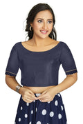 Aastha Fashion Women's Navy Blue Art Silk Designer Party Wear Readymade Blouse