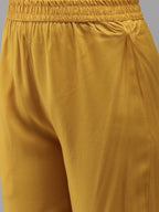 Yufta Women Yellow Floral Embroidered Regular Kurta with Palazzo & With Dupatta