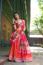 Vastranavya Perfect Classic And Contemporary Fashion Paithani Lehenga Choli - Red