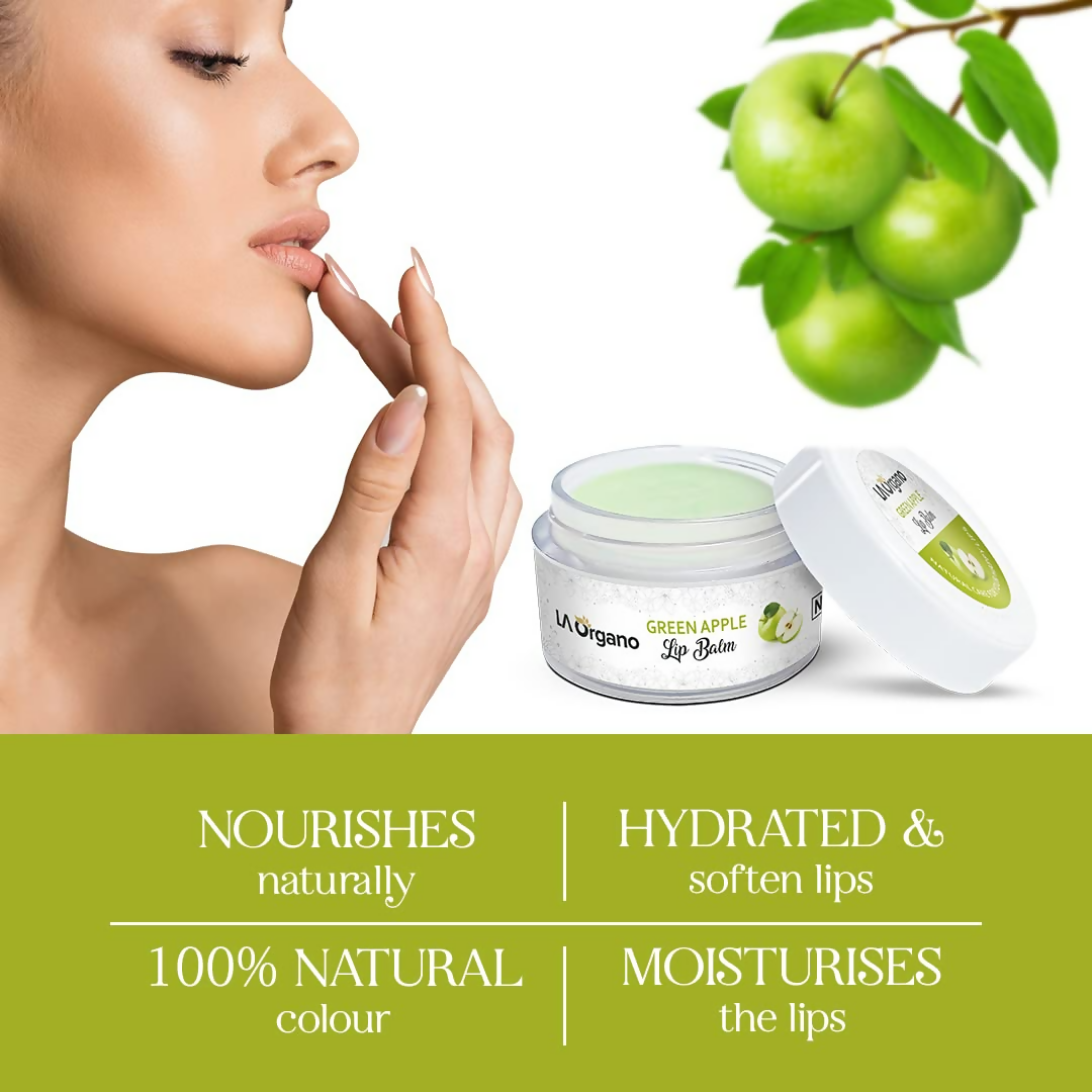 LA Organo Green Apple Lip Balm For Dry Chapped Lips