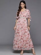Ahalyaa Women's Traditional wear Dress - Brown