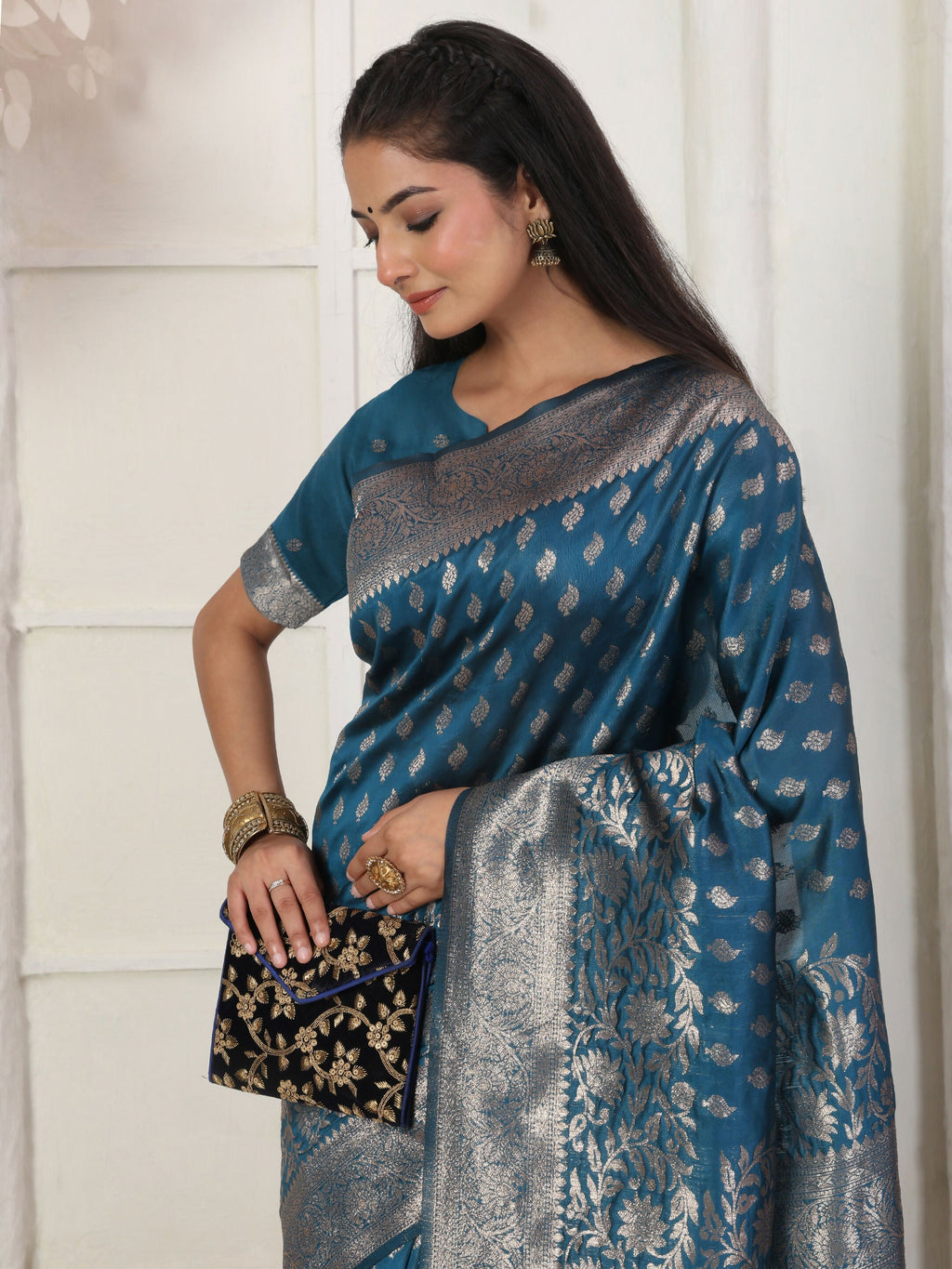 Shree Shyam Fashion Lichi Silk Light Pink Saree - Distacart