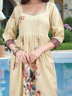 Joban Fashion Off White Position Digital Print With Position Foil Kurta Set - Distacart