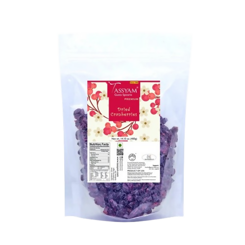 Tassyam Organics Premium Imported Dried Cranberries - Pouch - Distacart