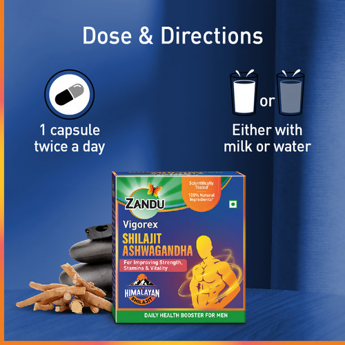 Zandu Vigorex SJ Ashwagandha Capsules - Distacart